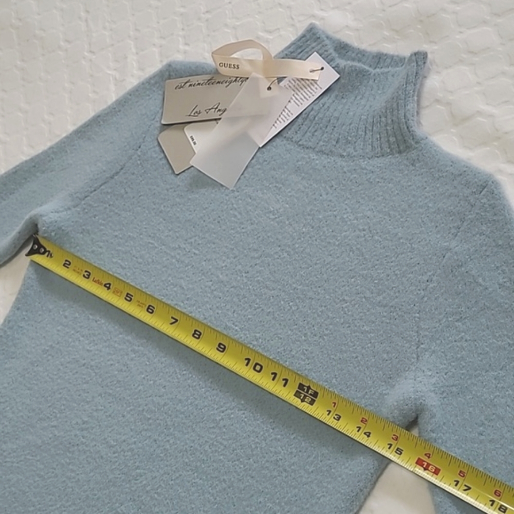 🎁 GUESS 'Marion' Blue Soft Turtleneck  Sweater - Picture 4 of 10